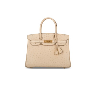 HERMÈS MASTER BIRKIN 30 OSTRICH GOLD HARDWARE (30*23*15cm)
